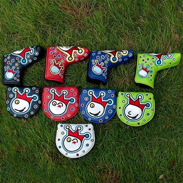 golf headcover golf putter head cover for driver fairway hybrid clown embroidery leather protector wood covers 220618
golf headcover golf putter head cover for driver fairway hybrid clown embroidery leather protector wood covers 220618