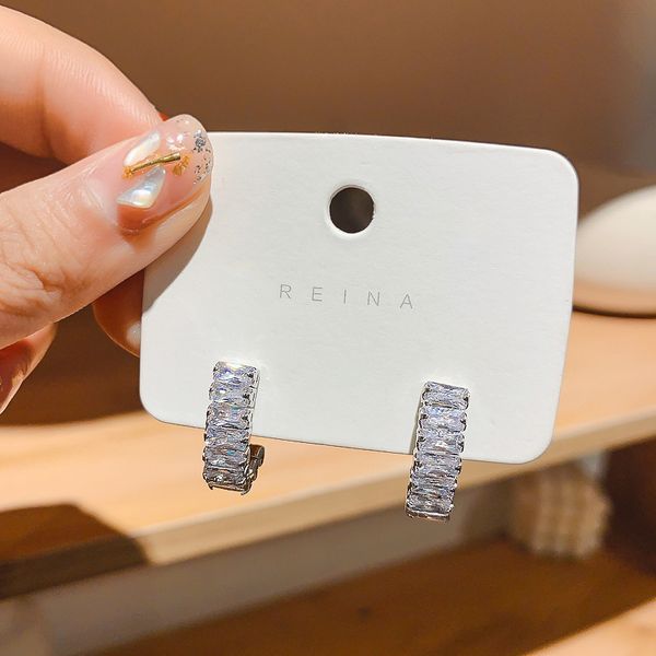 925 silver needle zircon trendy earrings simple temperament trend luxury stud korean personalized fashion eardrop, Golden
925 silver needle zircon trendy earrings simple temperament trend luxury stud korean personalized fashion eardrop, Golden