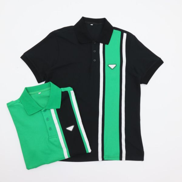men's lapel summer t shirts luxury short sleeve classic designers polo t-shirt fashion brand splicing color triangle tees men women ca, White;black
men's lapel summer t shirts luxury short sleeve classic designers polo t-shirt fashion brand splicing color triangle tees men women ca, White;black