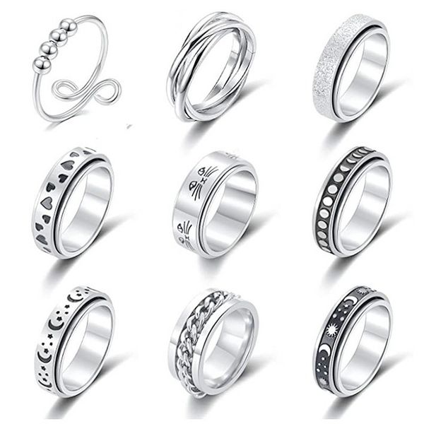 sizzz spinning spinner ring for men women anxiety fidget s stainless steel moon star roman numerals chain rotating 220719, Silver
sizzz spinning spinner ring for men women anxiety fidget s stainless steel moon star roman numerals chain rotating 220719, Silver