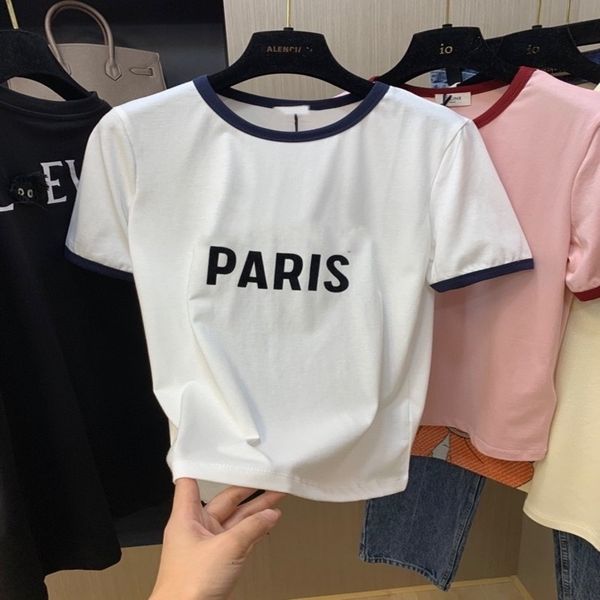 women's t-shirt high version spring and summer ce letter flocking t-shirt contrast paris style loose short sleeve, White
women's t-shirt high version spring and summer ce letter flocking t-shirt contrast paris style loose short sleeve, White