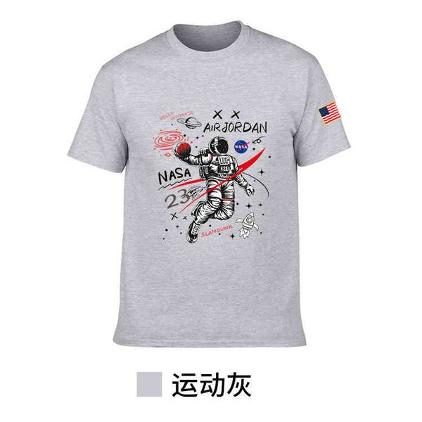 2021 new pure cotton nasa astronaut co branded fashion ins couple half sleeve t-shirt available, White;black
2021 new pure cotton nasa astronaut co branded fashion ins couple half sleeve t-shirt available, White;black
