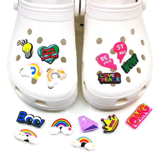 moq 100pcs plastic buttons sweet croc charms soft pvc heart ainbow shoe charm accessories decorations custom jibz for clog shoes childrens g, White;pink
moq 100pcs plastic buttons sweet croc charms soft pvc heart ainbow shoe charm accessories decorations custom jibz for clog shoes childrens g, White;pink