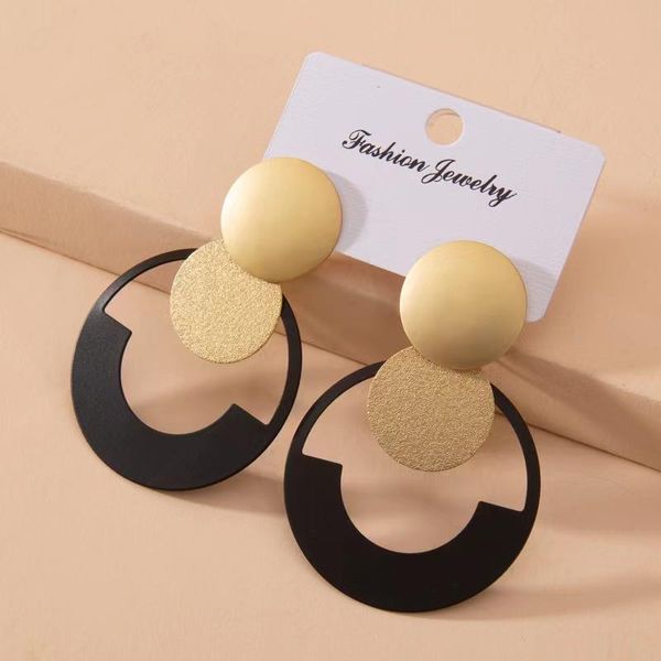 dangle & chandelier voikukka jewelry 2022 product geometric pendant hollow earrings for women black gold color classical stud design, Silver
dangle & chandelier voikukka jewelry 2022 product geometric pendant hollow earrings for women black gold color classical stud design, Silver
