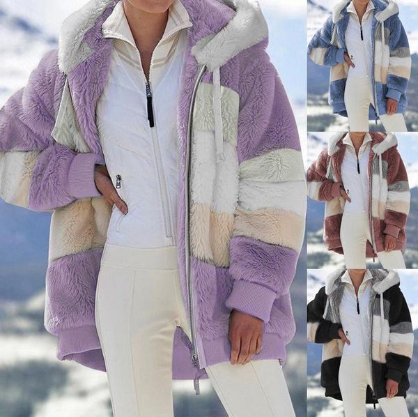 women's jackets coat winter 2022 loose plush stitching hooded cardigan warmth plush multicolor hoodie jacket, Black;brown
women's jackets coat winter 2022 loose plush stitching hooded cardigan warmth plush multicolor hoodie jacket, Black;brown
