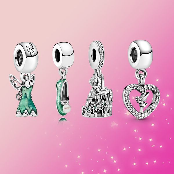 925 sterling silver tinker bell princess charm magic castle pendant fit pandora bracelet, Black
925 sterling silver tinker bell princess charm magic castle pendant fit pandora bracelet, Black