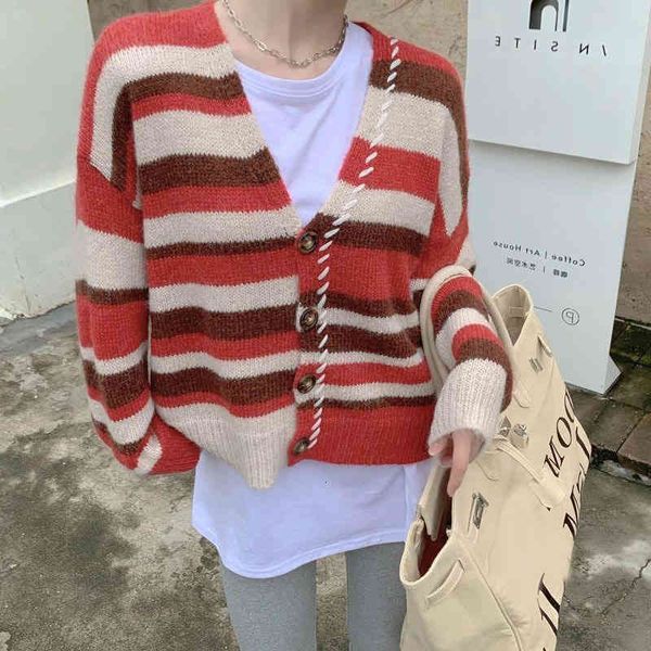 women's sweaters chic foreign style sweater women's loose autumn and winter wear long sleeved contrast striped knitted cardigan co, White;black
women's sweaters chic foreign style sweater women's loose autumn and winter wear long sleeved contrast striped knitted cardigan co, White;black