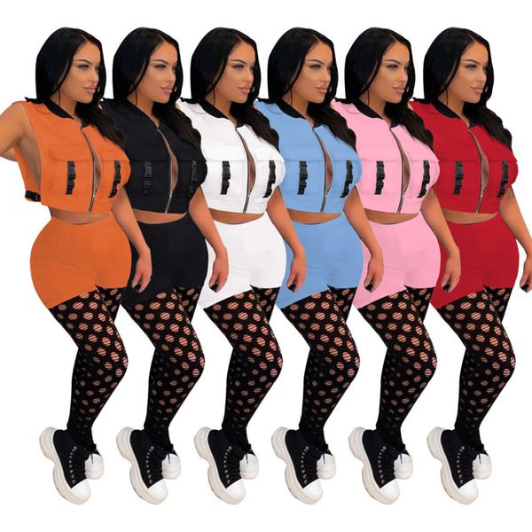 designer womens tracksuits casual two piece pants suit fashion sleeveless zipper vest jacket double pocket shorts set summer sportwear, Gray
designer womens tracksuits casual two piece pants suit fashion sleeveless zipper vest jacket double pocket shorts set summer sportwear, Gray