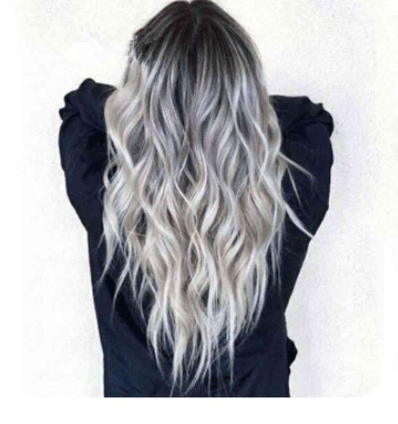natural ombre sier hair long wavy wig synthetic heat ristant lace wigs, Golden;white
natural ombre sier hair long wavy wig synthetic heat ristant lace wigs, Golden;white