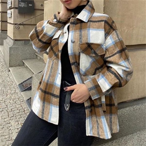 ies autumn winter plaid oversize jackets loose causal checker streetwear coat 201210, Black;brown
ies autumn winter plaid oversize jackets loose causal checker streetwear coat 201210, Black;brown