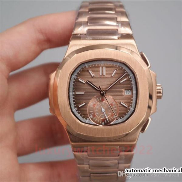 3 colors mens watch supplier 40.5mm 18k rose gold 5980 automatic mechanical transparent movement zr factory mens wristwatch, Slivery;brown
3 colors mens watch supplier 40.5mm 18k rose gold 5980 automatic mechanical transparent movement zr factory mens wristwatch, Slivery;brown
