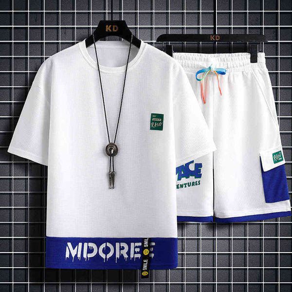 sports suit men's summer alphabet print short sleeve t-shirt waffle casual half shorts two piece set, White;black
sports suit men's summer alphabet print short sleeve t-shirt waffle casual half shorts two piece set, White;black