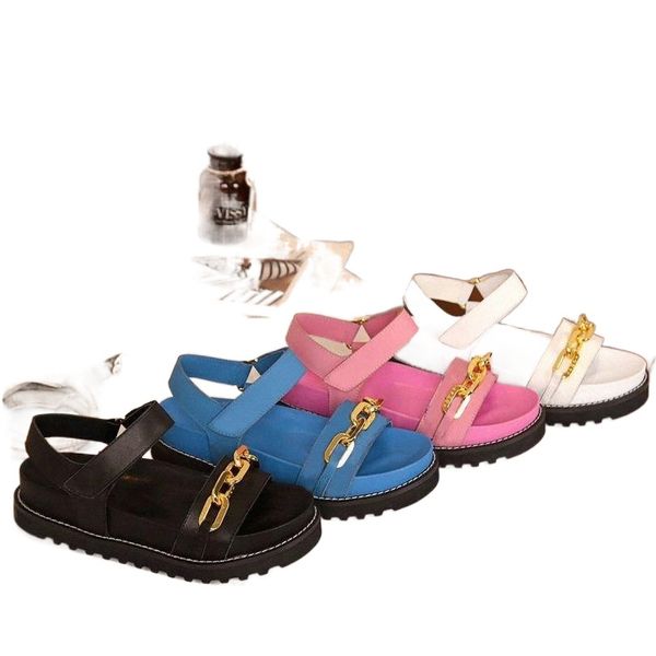 women metal chain sandals summer fashion ladies flat beach slippers r luxurys woman slides shoes 9 color box size 35-42-46, Black
women metal chain sandals summer fashion ladies flat beach slippers r luxurys woman slides shoes 9 color box size 35-42-46, Black