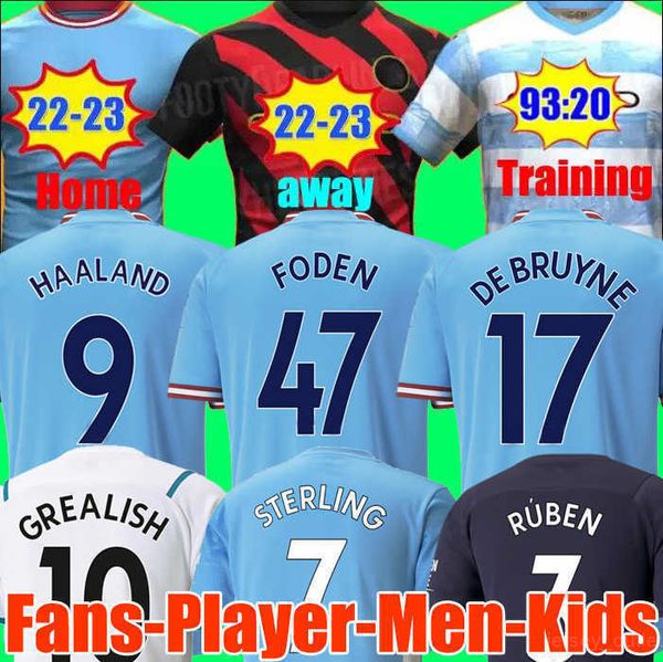 21 22 23 haaland soccer jerseys grealish sterling mans cities mahrez fans player version de bruyne foden 2022 2023 football shirt kids, Black;yellow
21 22 23 haaland soccer jerseys grealish sterling mans cities mahrez fans player version de bruyne foden 2022 2023 football shirt kids, Black;yellow