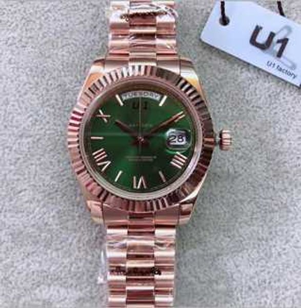 outdoor automatic mechanical mens watch watches 40mm olive green dial with fixed fluted bezel and rose gold stainless steel bracelet, Slivery;brown
outdoor automatic mechanical mens watch watches 40mm olive green dial with fixed fluted bezel and rose gold stainless steel bracelet, Slivery;brown