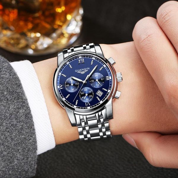 relogio masculino guanqin mens watches brand luxury fashion business quartz watch men sport full steel waterproof wristwatch, Slivery;brown
relogio masculino guanqin mens watches brand luxury fashion business quartz watch men sport full steel waterproof wristwatch, Slivery;brown