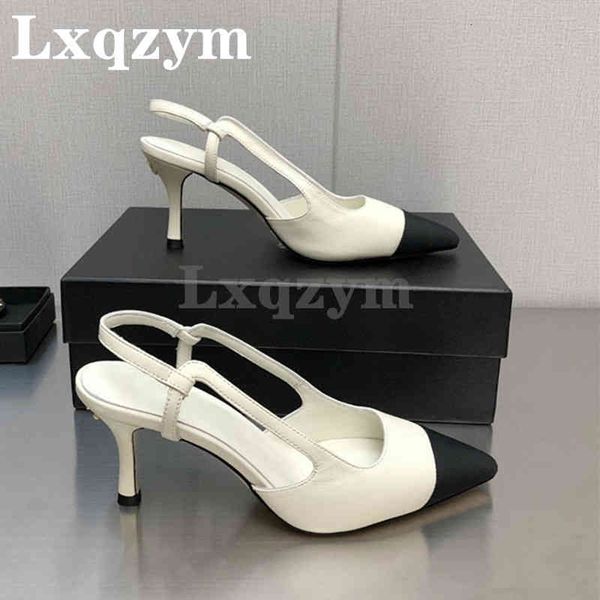 sandals classic elegant women pointed toe shoes real leather luxury high heels mixed color slingback elastic band female pumps, Black
sandals classic elegant women pointed toe shoes real leather luxury high heels mixed color slingback elastic band female pumps, Black