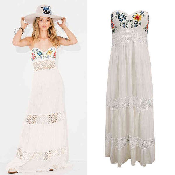 luxury designer women's dresses 6001# embroidered strapls long dresses, Black;gray