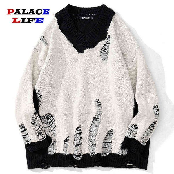 2022 autumn hipster casual loose pullovers men hip hop oversized knitted jumper sweaters ripped hole streetwear harajuku t220730, White;black
2022 autumn hipster casual loose pullovers men hip hop oversized knitted jumper sweaters ripped hole streetwear harajuku t220730, White;black