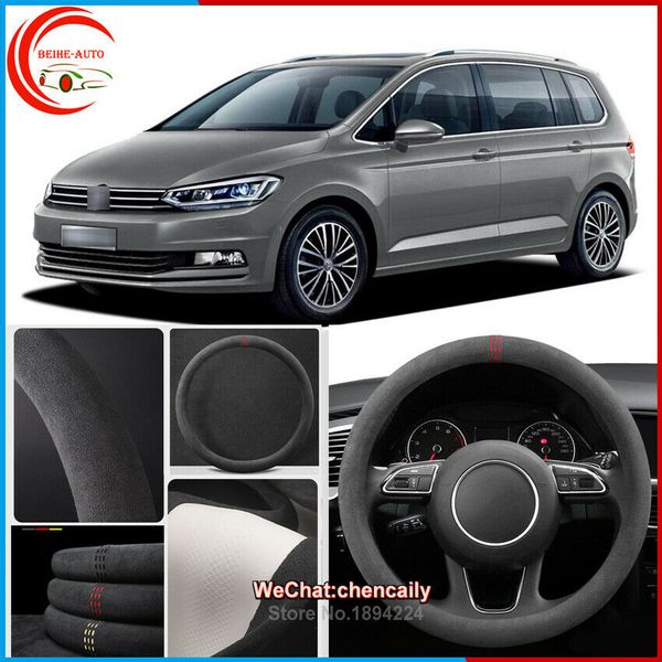 for volkswagen touran black alcantara suede car steering wheel cover car styling 
for volkswagen touran black alcantara suede car steering wheel cover car styling