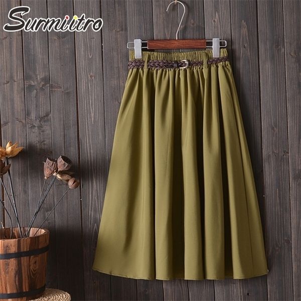 surmiitro knee length midi summer skirt women with belt korean ladies blue black red high waist pleated school female 220317
surmiitro knee length midi summer skirt women with belt korean ladies blue black red high waist pleated school female 220317