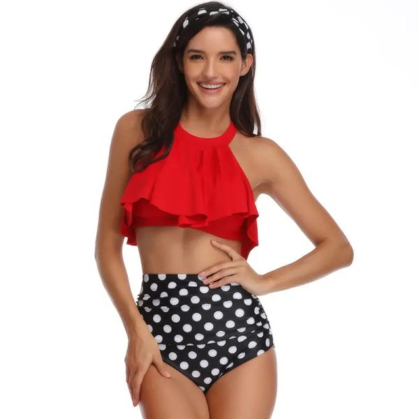 selling swim suits casual 2 piece set split swimsuit printed slim bikini swimwear, White;black
selling swim suits casual 2 piece set split swimsuit printed slim bikini swimwear, White;black