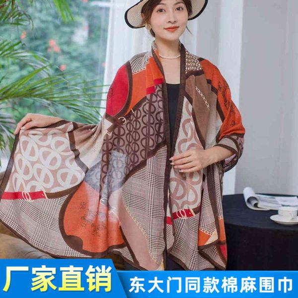 south korea dongdamen cotton linen scarf women's autumn and winter versatile fashion color matching warm bib scenic spot tourism shawl, Blue;gray
south korea dongdamen cotton linen scarf women's autumn and winter versatile fashion color matching warm bib scenic spot tourism shawl, Blue;gray