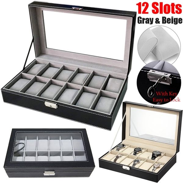 12 grids watch box pu leather organizer es men quartz es jewelry display holder gift d30 220617, Black;blue
12 grids watch box pu leather organizer es men quartz es jewelry display holder gift d30 220617, Black;blue