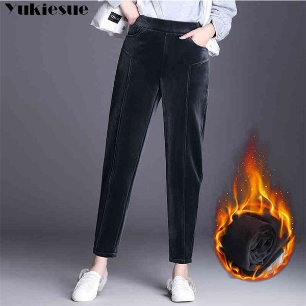 autumn winter corduroy harem pants women fashion thickening casual ladies pants elastic waist pocket velvet trousers plus size 210412, Black;white
autumn winter corduroy harem pants women fashion thickening casual ladies pants elastic waist pocket velvet trousers plus size 210412, Black;white