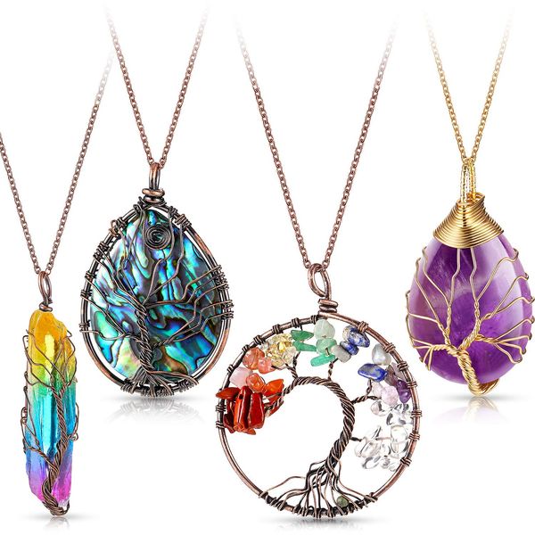 charms necklace set of quartz point teardrop pendant wire wrapped copper chakra amcyj, Bronze;silver
charms necklace set of quartz point teardrop pendant wire wrapped copper chakra amcyj, Bronze;silver