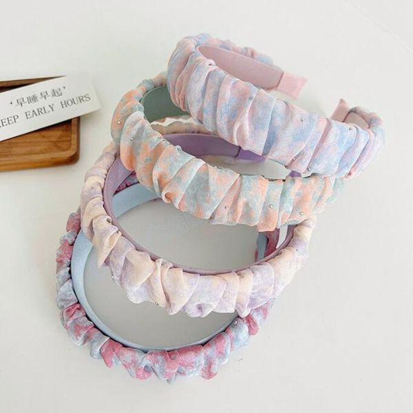 fashion women headband fresh color tie dye cloth hairband pleated headwear girls wide side turban hair accessories, Slivery;white
fashion women headband fresh color tie dye cloth hairband pleated headwear girls wide side turban hair accessories, Slivery;white