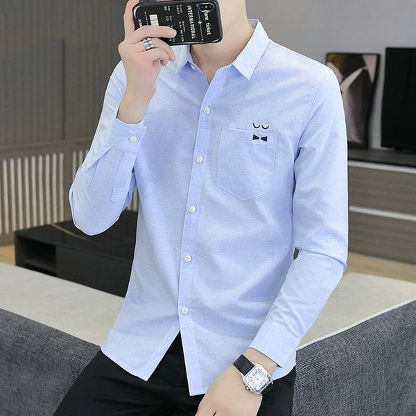 22 new autumn men all--match dress shirt long sleeve slim male designer solid fit business formal shirts, White;black
22 new autumn men all--match dress shirt long sleeve slim male designer solid fit business formal shirts, White;black