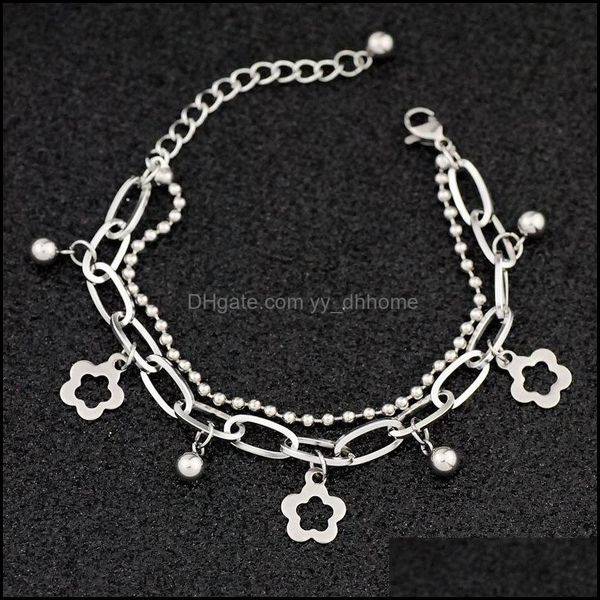 charm bracelets jewelry hollow flower double layer lovely beads stainless steel bracelet gift drop deliver dhwo3, Golden;silver
charm bracelets jewelry hollow flower double layer lovely beads stainless steel bracelet gift drop deliver dhwo3, Golden;silver