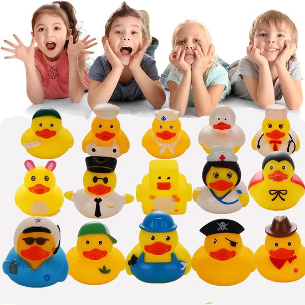 

20 pcs wholesale rubber kawaii color duck indoor bathroom tub and outdoor beach pool water park baby fun kids bath toy gift
