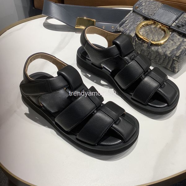 sandals leather woven sandals for women, Black