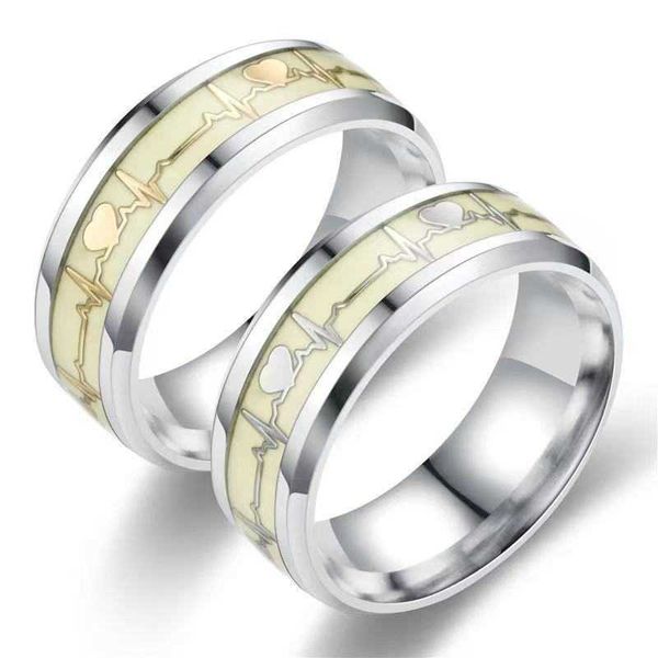 luminous ecg ring stainless steel ring lovers promise heartbeat rings glowing jewelry for men women anniversary gift wholesale price, Silver
luminous ecg ring stainless steel ring lovers promise heartbeat rings glowing jewelry for men women anniversary gift wholesale price, Silver