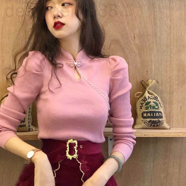 women's knits & tees designer 2021 autumn and winter new slim goddess fan xian thin french sweet temperament knitwear bead chain auspic, White
women's knits & tees designer 2021 autumn and winter new slim goddess fan xian thin french sweet temperament knitwear bead chain auspic, White