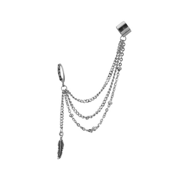 clip-on & screw back hip hop rock street snap ear chain earrings restoring ancient ways men and women leaves multilayer jewelry gift bon, Silver
clip-on & screw back hip hop rock street snap ear chain earrings restoring ancient ways men and women leaves multilayer jewelry gift bon, Silver