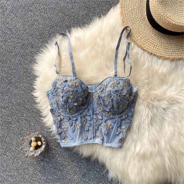 french romance floral embroidery bustier corset women summer ultrathin push up bra adjustable strap cami tank 220325, White
french romance floral embroidery bustier corset women summer ultrathin push up bra adjustable strap cami tank 220325, White