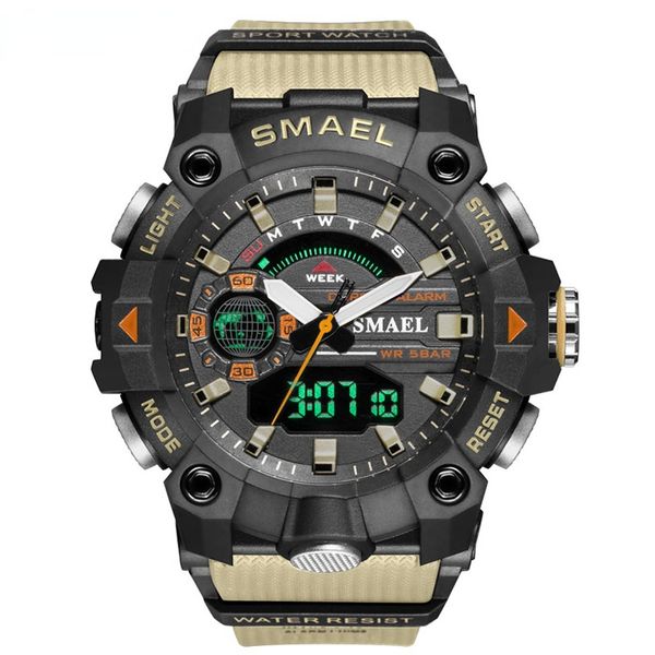 military men sport new 50m waterproof wristwatch satch alarm led light digital es men's sports watch, Slivery;brown
military men sport new 50m waterproof wristwatch satch alarm led light digital es men's sports watch, Slivery;brown