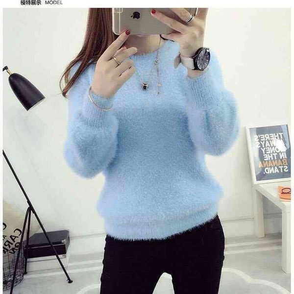 autumn and winter fashion new women's sweater korean pullover solid color horse hairy loose lady thickened bottom, White
autumn and winter fashion new women's sweater korean pullover solid color horse hairy loose lady thickened bottom, White