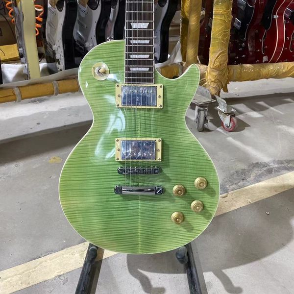 standard electric guitar grass green color mahogany body tiger maple rosewood fingerboard
standard electric guitar grass green color mahogany body tiger maple rosewood fingerboard