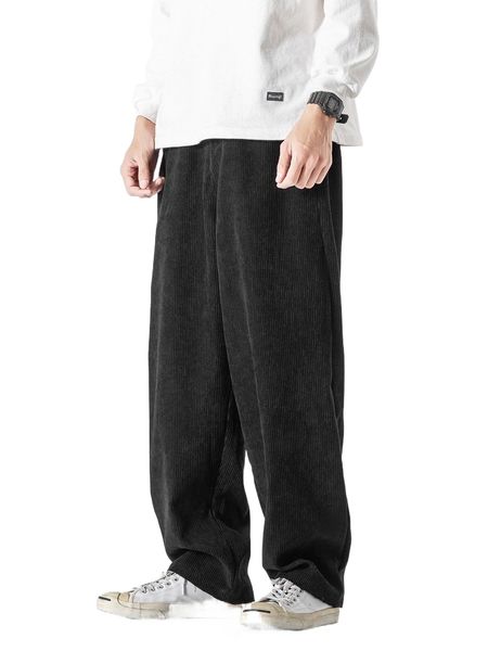 men slant pocket corduroy straight leg pants i8fi#, Black
men slant pocket corduroy straight leg pants i8fi#, Black