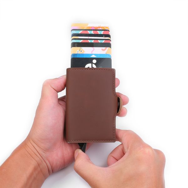 2022 pu leather wallet double metal id credit card holder purse with rfid vintage card case automatic money cash clip mini wallets business, Red;black
2022 pu leather wallet double metal id credit card holder purse with rfid vintage card case automatic money cash clip mini wallets business, Red;black