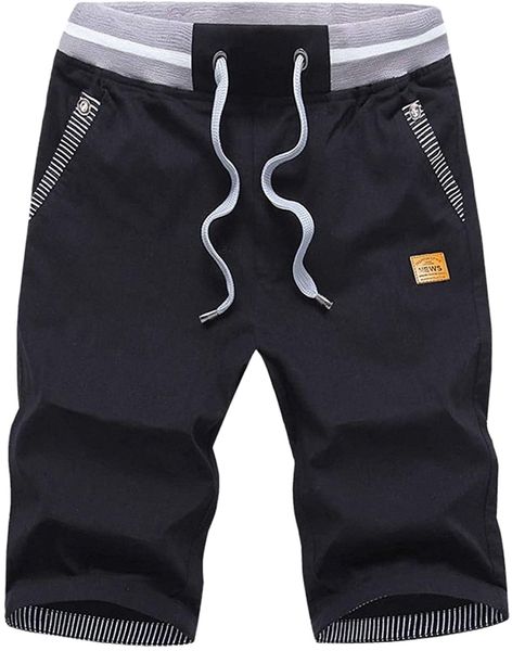 mens shorts classic fit summer shorts casual shorts for men with elastic waist and pockets g1jo#, White;black
mens shorts classic fit summer shorts casual shorts for men with elastic waist and pockets g1jo#, White;black