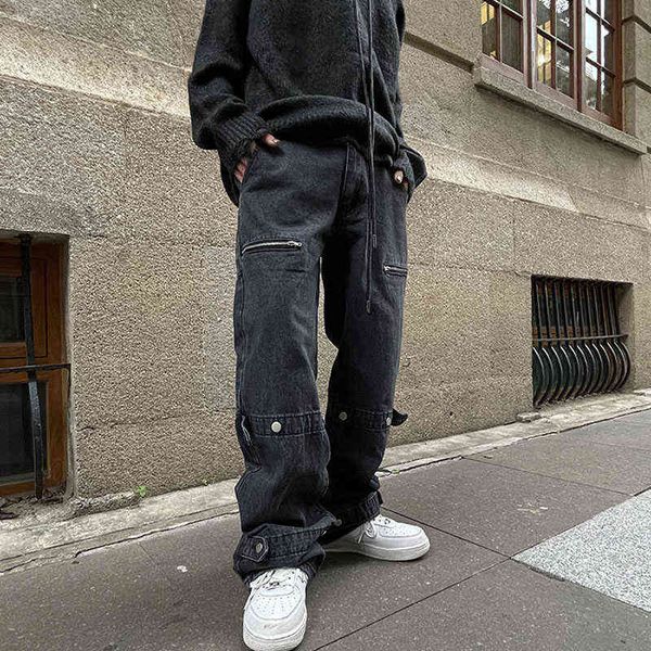 2022 streetwear patchwork button jeans mens fashion harajuku casual solid color multi-pockets loose cargo denim trouser t220803, Blue
2022 streetwear patchwork button jeans mens fashion harajuku casual solid color multi-pockets loose cargo denim trouser t220803, Blue