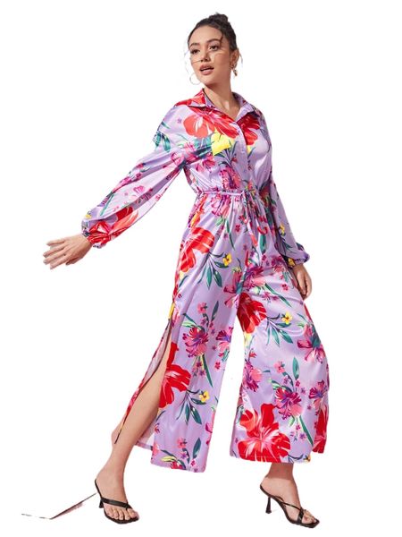 x terese sydonna floral print split thigh lantern sleeve belted jumpsuit w5lj#, Black;white
x terese sydonna floral print split thigh lantern sleeve belted jumpsuit w5lj#, Black;white