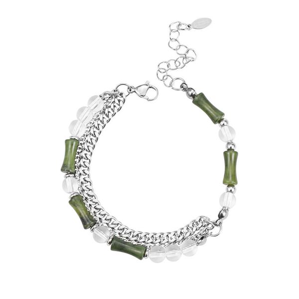 new chinese bracelet green bamboo steel laminated chain design olivine crystal subculture minority hand decoration neutral, Golden;silver
new chinese bracelet green bamboo steel laminated chain design olivine crystal subculture minority hand decoration neutral, Golden;silver