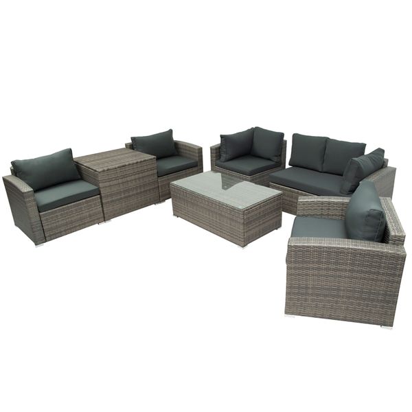 outdoor furnitur patio furniture sets 7-piece wicker sofa cushions chairs a loveseat 1 table and a storage box beige
outdoor furnitur patio furniture sets 7-piece wicker sofa cushions chairs a loveseat 1 table and a storage box beige
