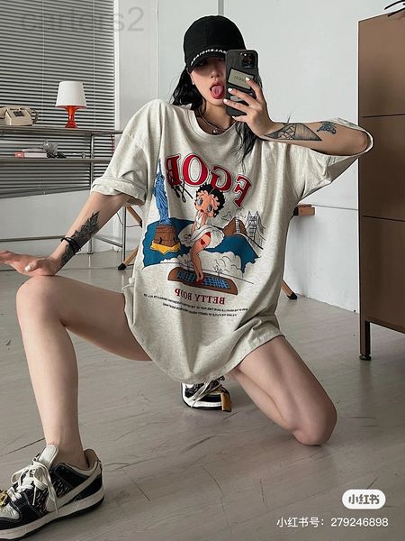 women's t-shirt designer 22 spring and summer new niche american cartoon printed short sleeved t-shirt loose design half 7p6n, White
women's t-shirt designer 22 spring and summer new niche american cartoon printed short sleeved t-shirt loose design half 7p6n, White